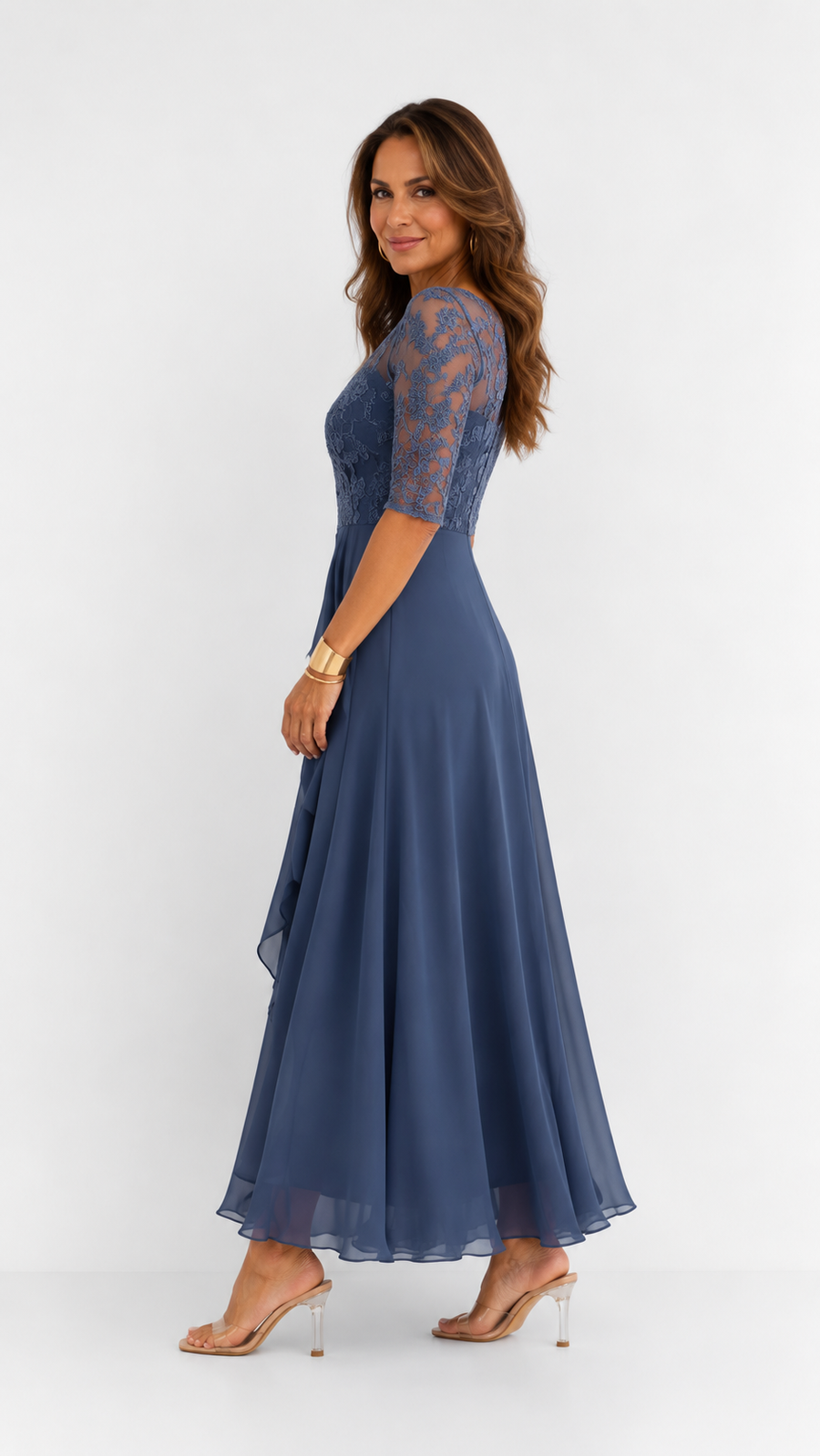 RHONDA | Vestido elegante de encaje - Azul Marino | Mar de Abril