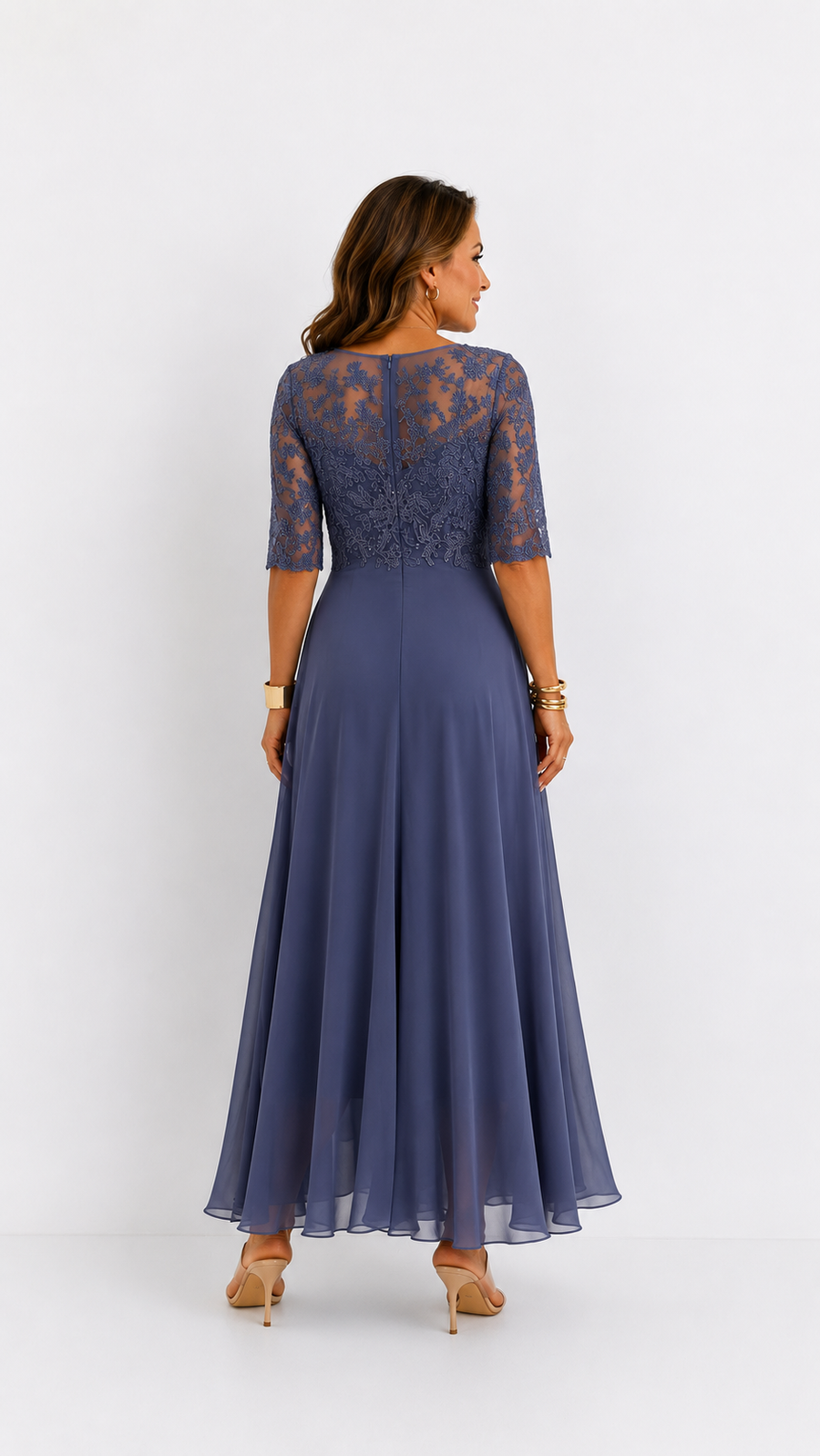RHONDA | Vestido elegante de encaje - Beige | Mar de Abril