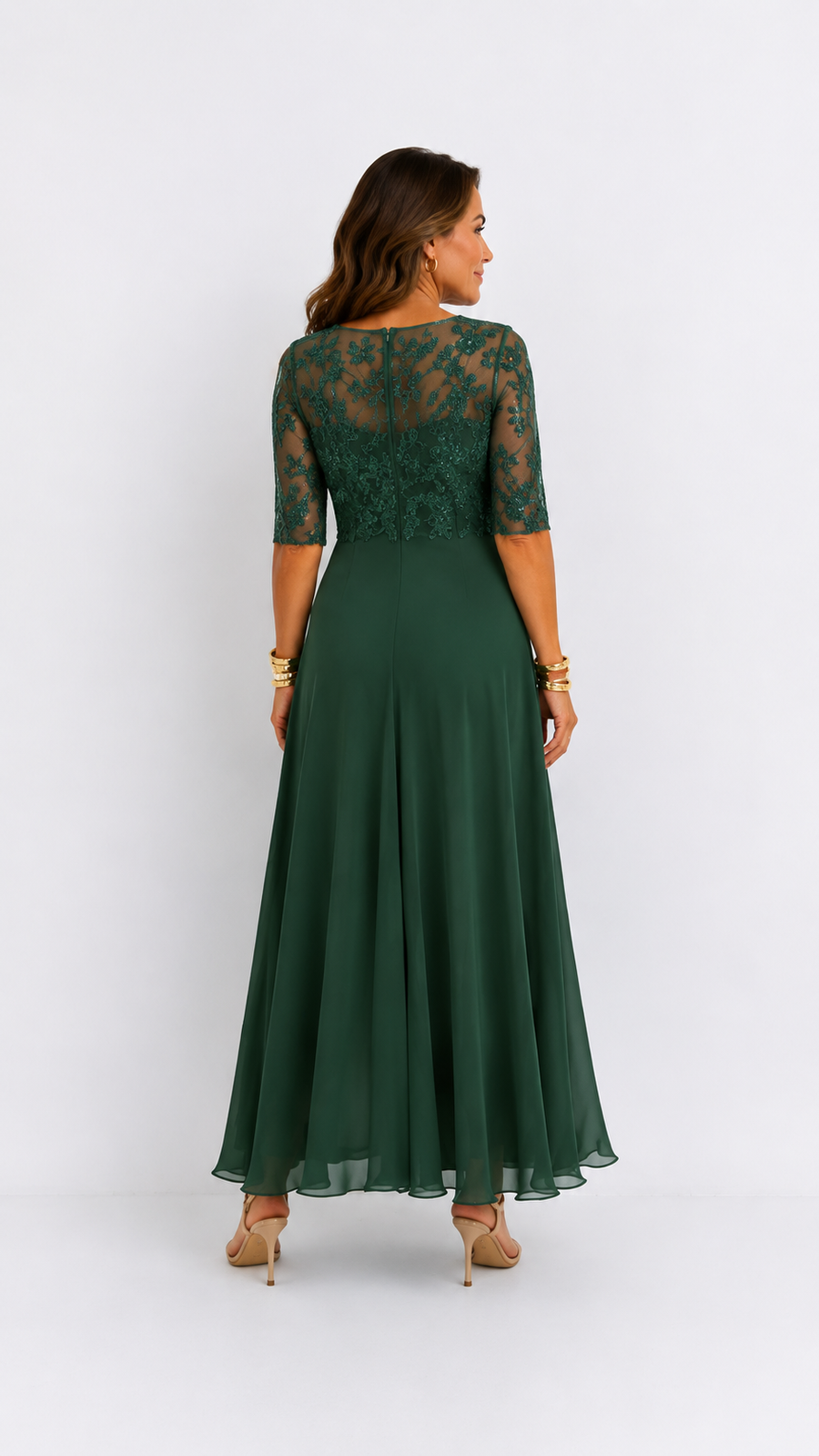 RHONDA | Vestido elegante de encaje - Beige | Mar de Abril
