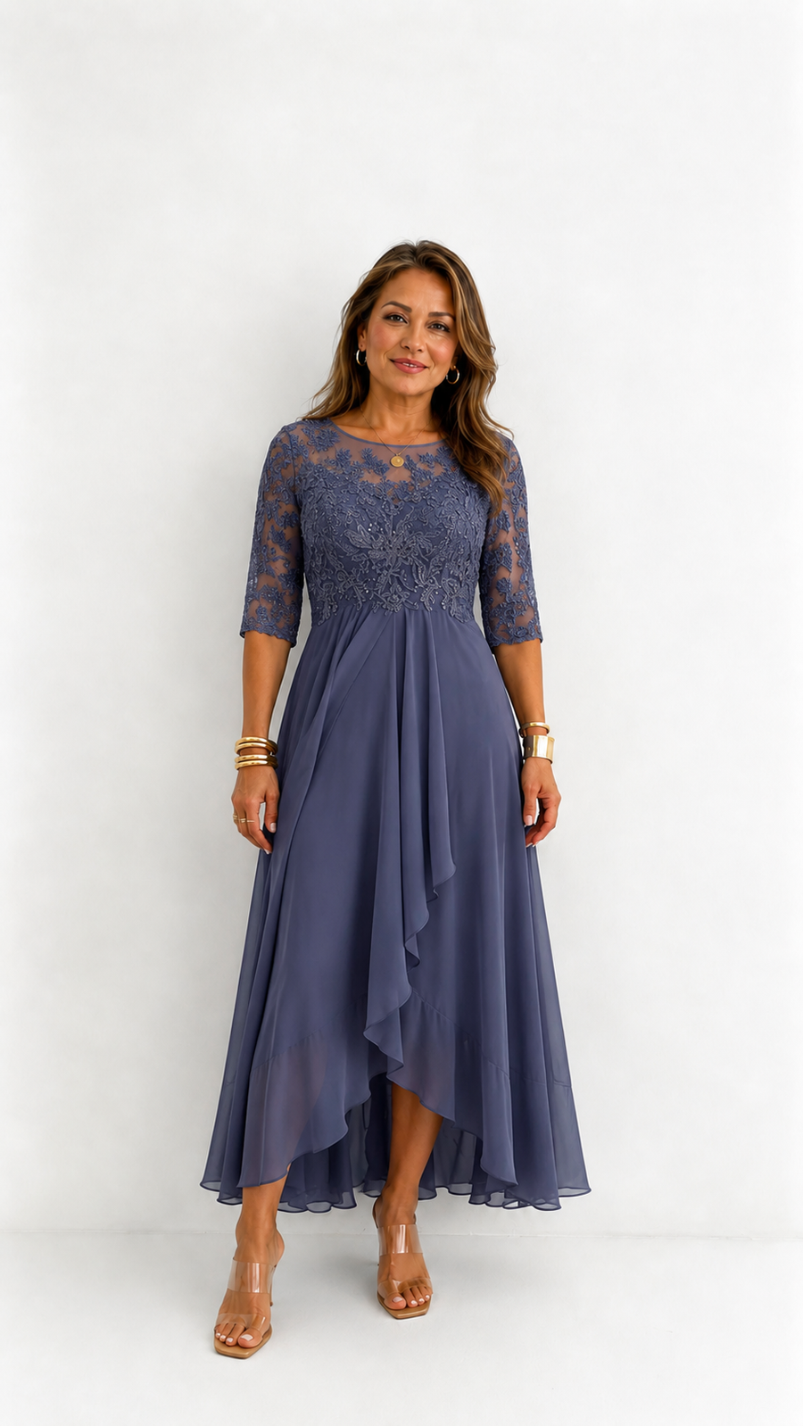 RHONDA | Vestido elegante de encaje - Beige | Mar de Abril