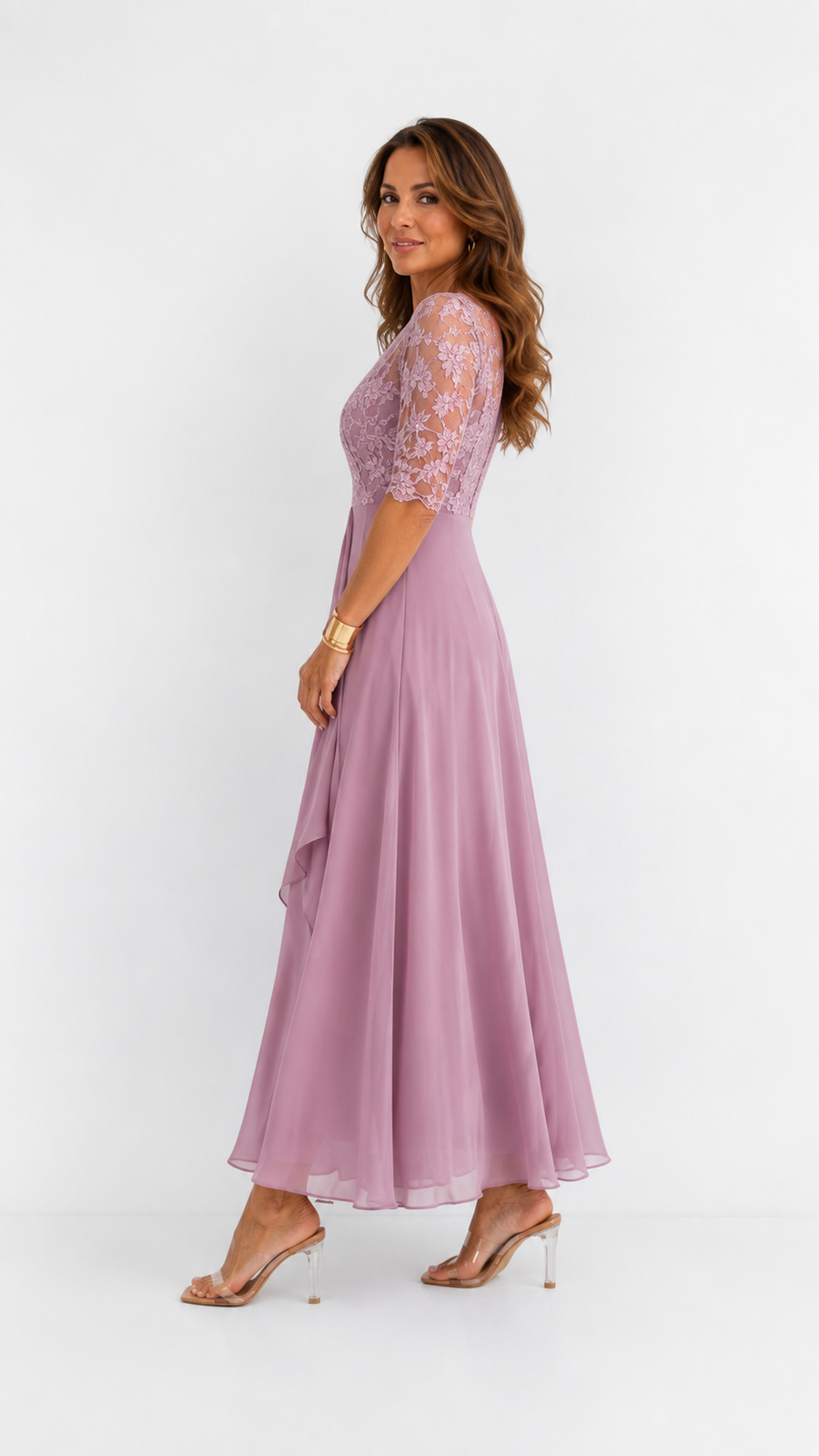 RHONDA | Vestido elegante de encaje - Rosa | Mar de Abril