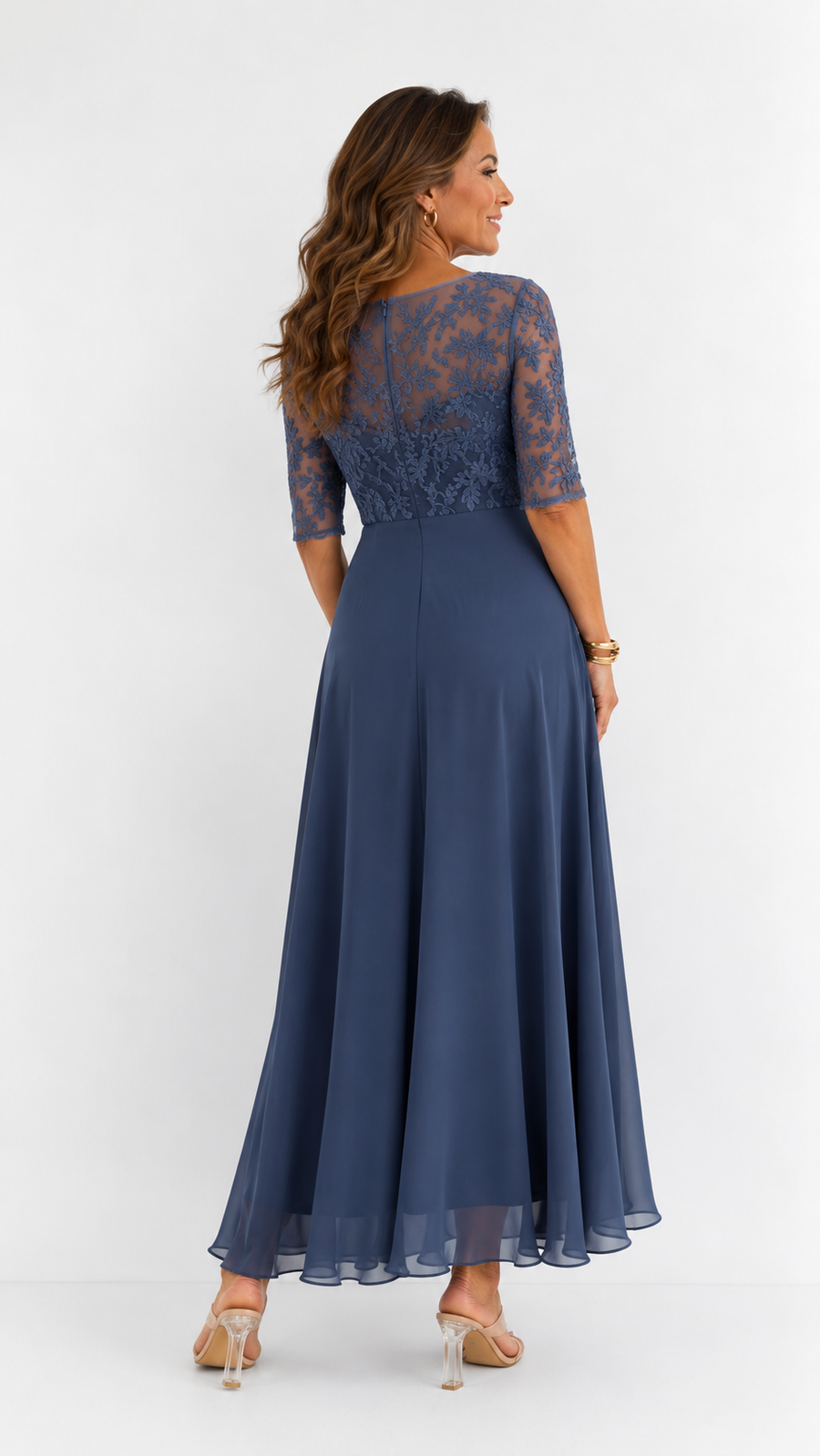 RHONDA | Vestido elegante de encaje - Azul Marino | Mar de Abril