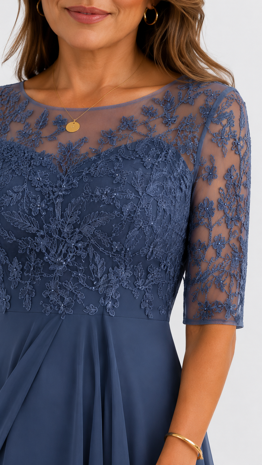 RHONDA | Vestido elegante de encaje - Azul Marino | Mar de Abril