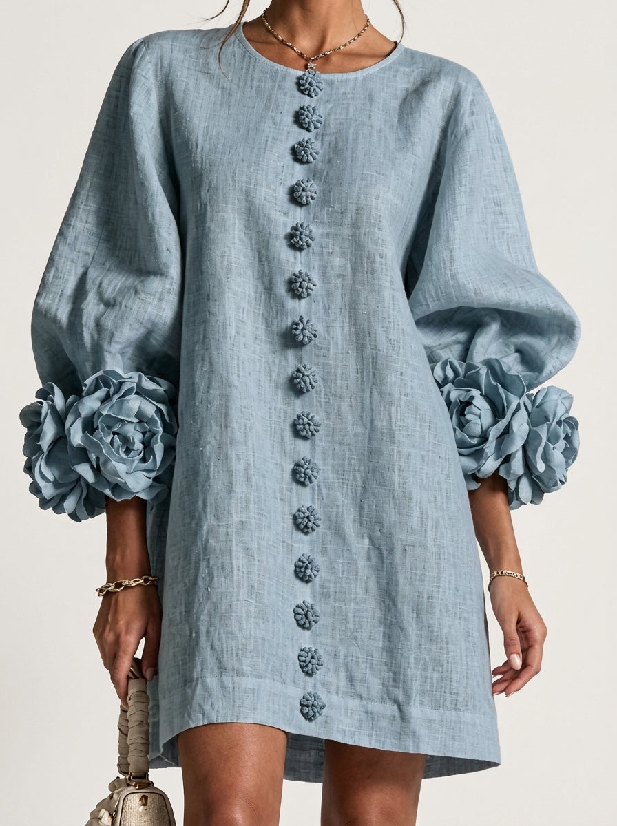 Cinzia | Vestido con flores en relieve