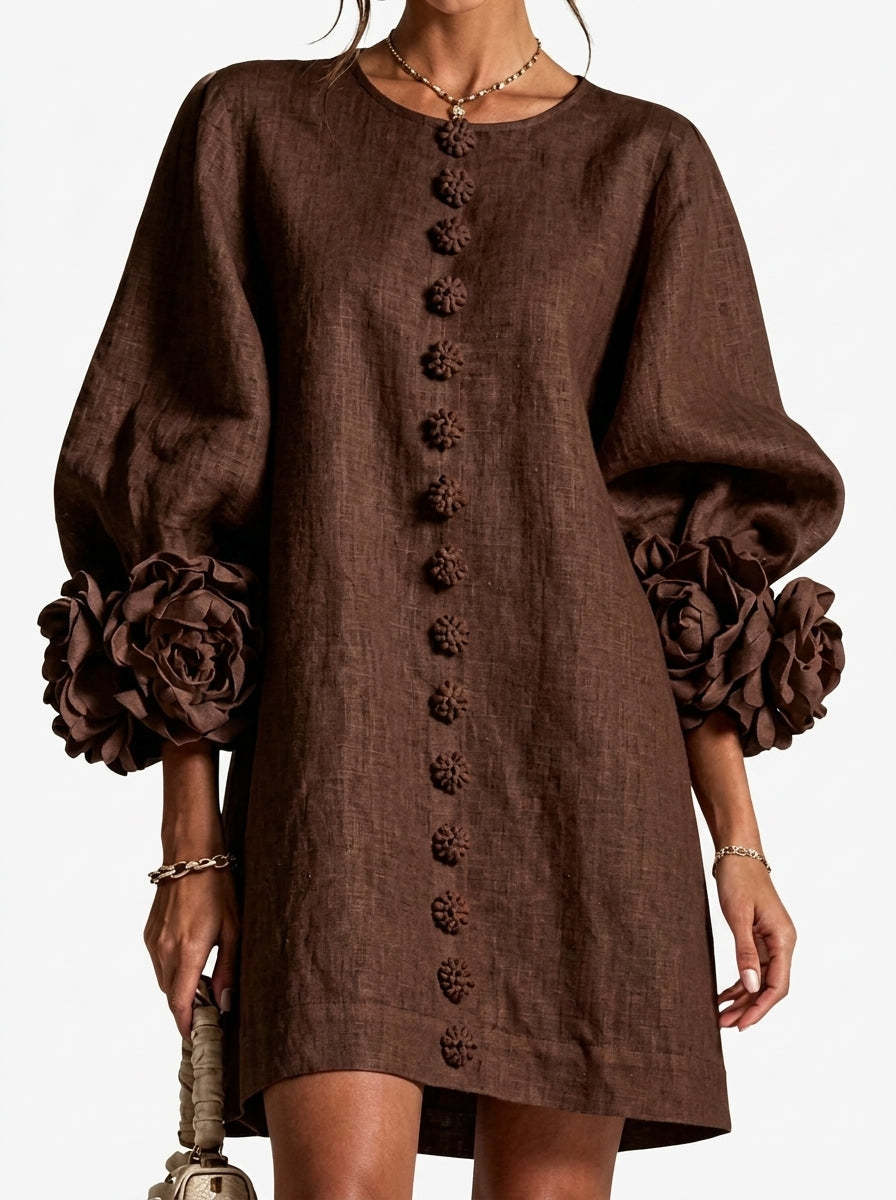 Cinzia | Vestido con flores en relieve