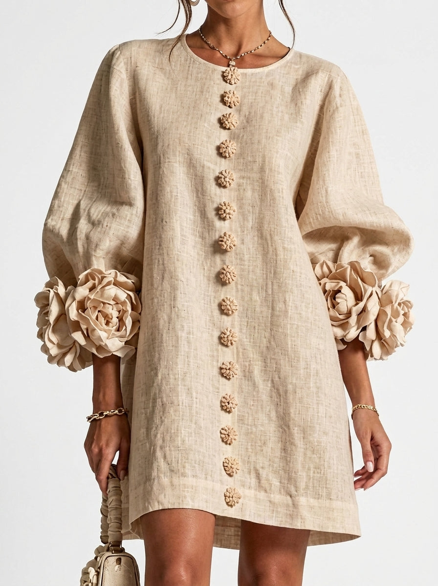 Cinzia | Vestido con flores en relieve