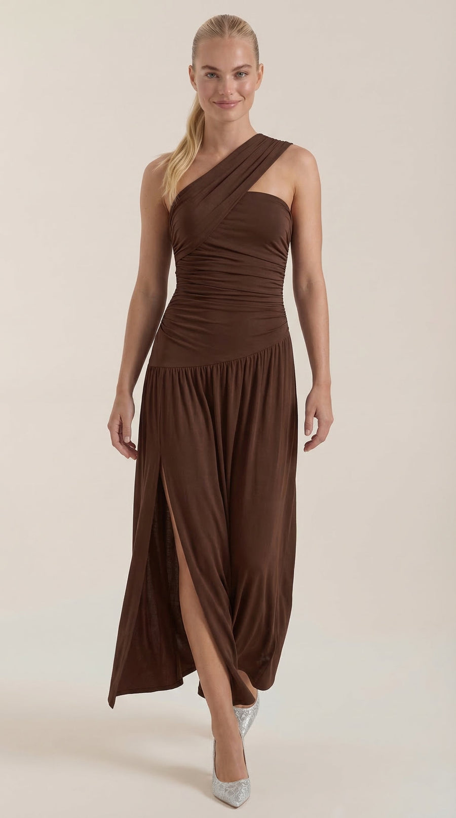 Vestido Maxi Asimétrico de Un Hombro Enid