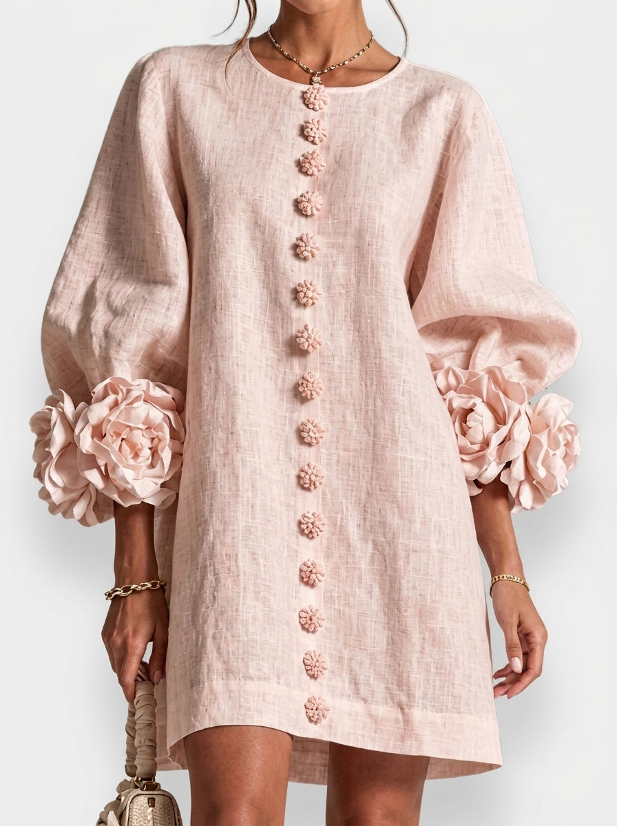 Cinzia | Vestido con flores en relieve